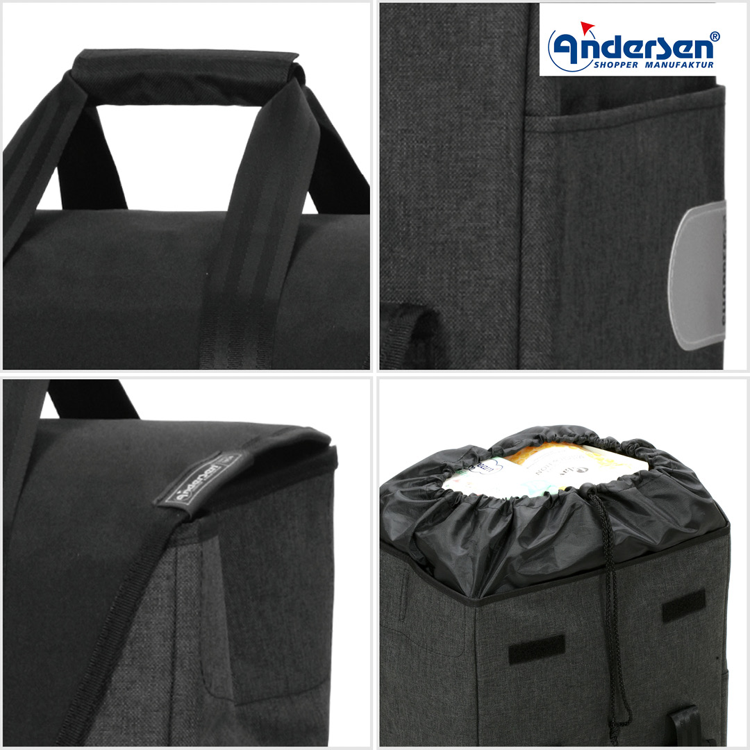 Andersen Royal Shopper Senta 2.0 ekstra bag 49L, svart - Bilde 3