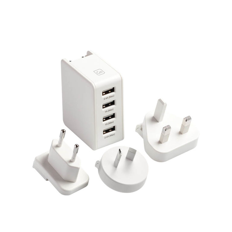 4 Porte USB Viaggio Adattatore Da Viaggio Reflex 4 Porte USB - Presa UK/EU/ USA/AU Universale - Bianco Presa Da Viaggio Uk Eu Usa - Foto 7