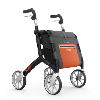 Trust Care Let’s Shop Sammenleggbar utendørsrullator, Sort