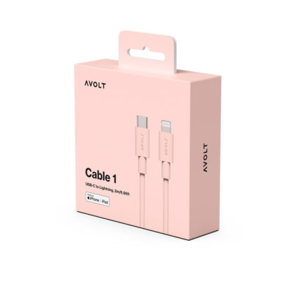 Avolt Cable 1 USB-C til Lightning ladekabel 2m, rosa - Bilde 2