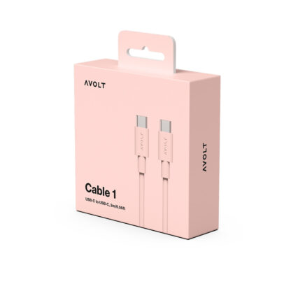 Avolt Cable 1 USB-C til USB-C ladekabel 2m, rosa - Bilde 2