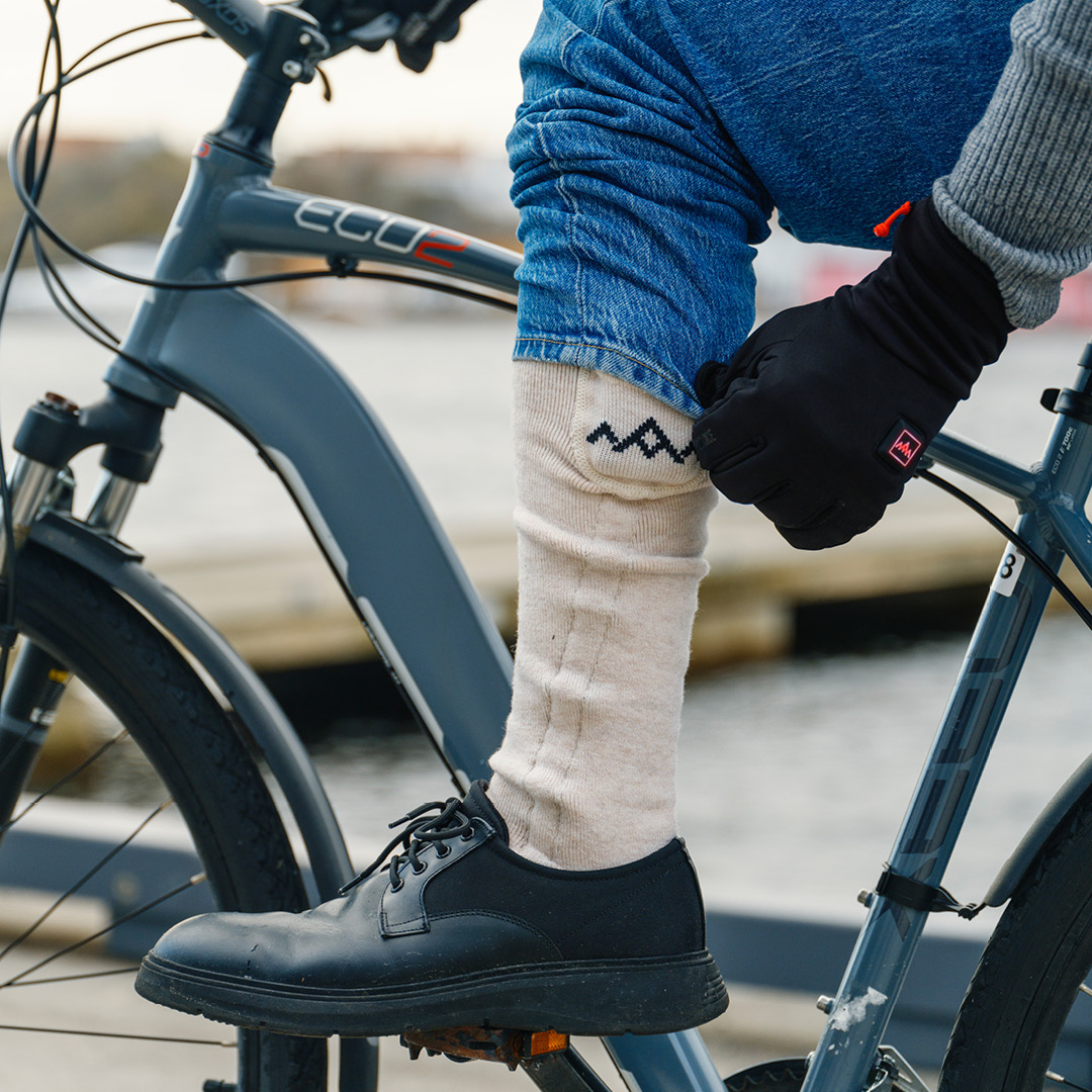 HeatX Heated Everyday Varmesokker m/batteri V2, kremfarget - Bilde 2