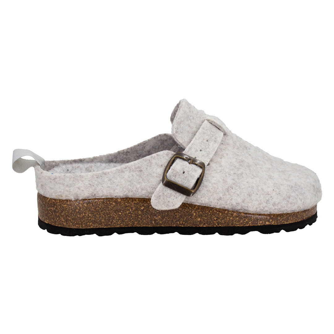 Livia Tøfler lysgrå farge, fra siden.