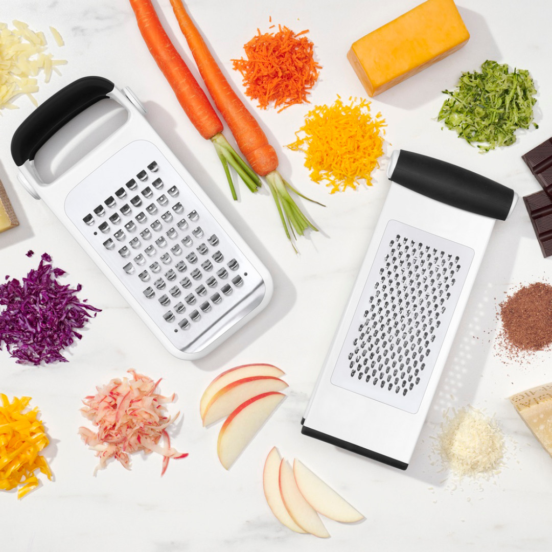 OXO sammenleggbart dobbeltsidig rivjern i rustfritt stål - Bilde 3