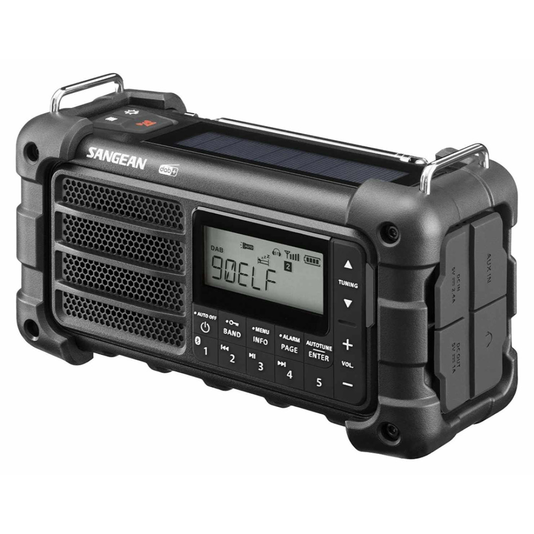Sangean MMR-99 bærbar nødradio med sveiv, solcelle, DAB+, FM og Bluetooth, svart