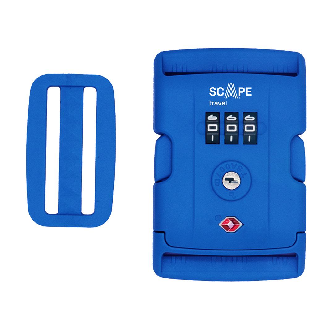 Scape Travel Baggasjebånd med TSA-kodelås, blå - Bilde 2
