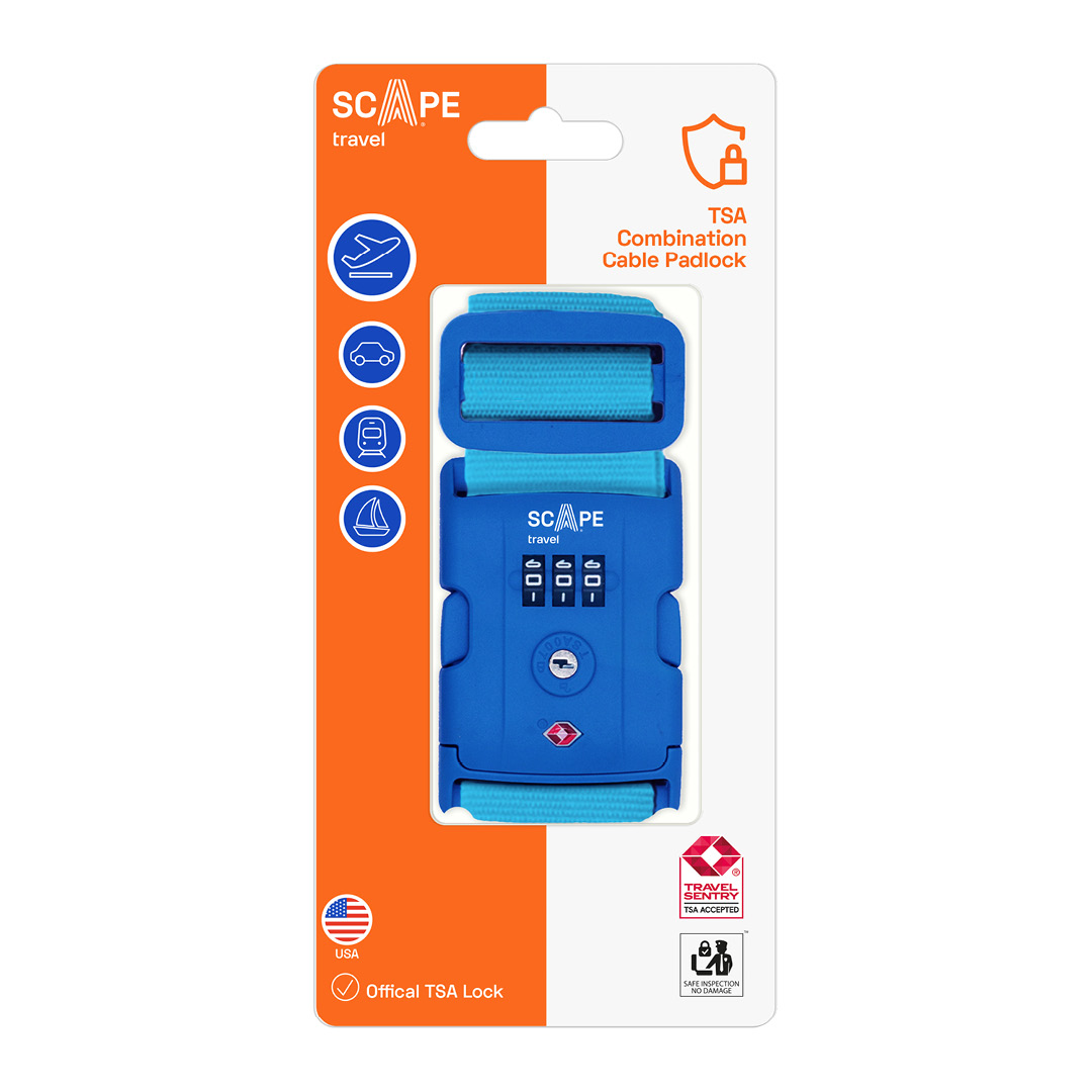 Scape Travel Baggasjebånd med TSA-kodelås, blå - Bilde 4