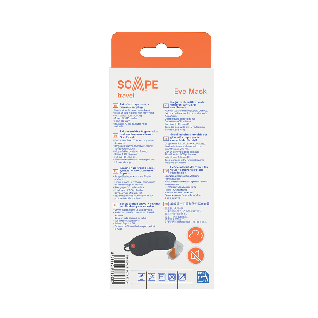 Scape Travel Sovemaske og gjenbrukbare ørepropper - Bilde 6