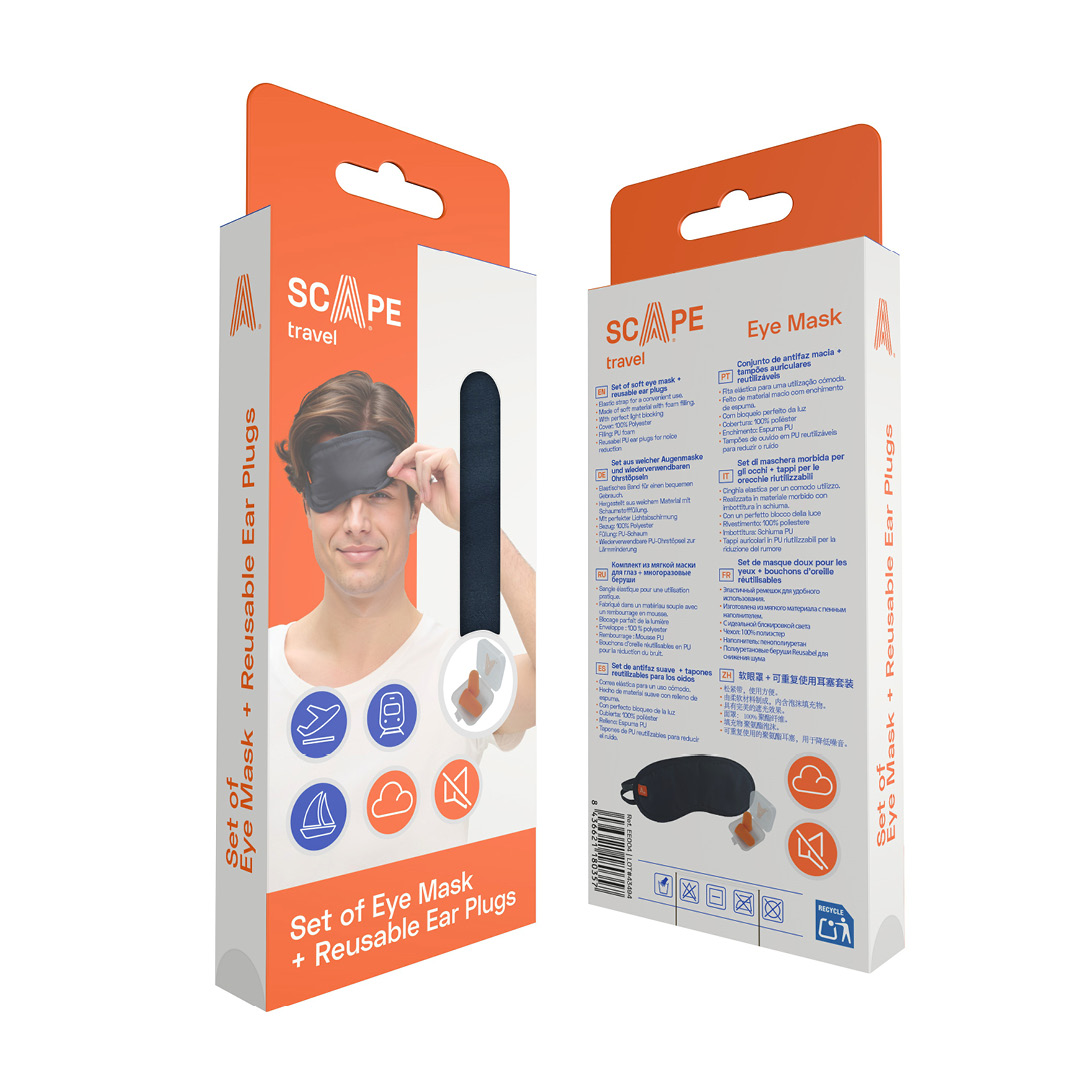 Scape Travel Sovemaske og gjenbrukbare ørepropper - Bilde 7