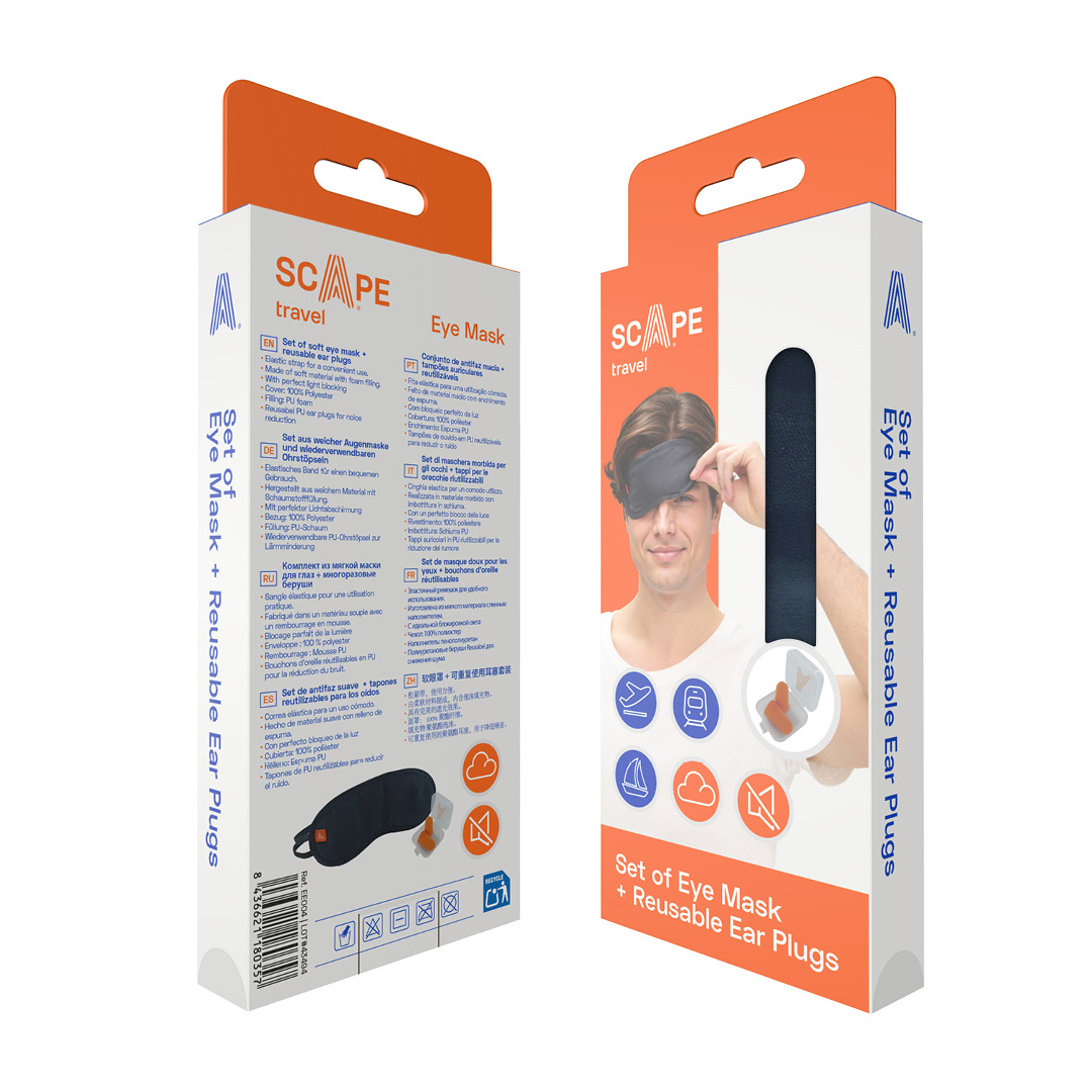 Scape Travel Sovemaske og gjenbrukbare ørepropper - Bilde 8