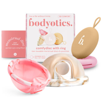 Bodyotics ComfyDisc mensdisk med uttrekksring, beige og rosa