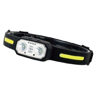 HomeLine oppladbar hodelykt med sidelys og sensor, 200 lumen