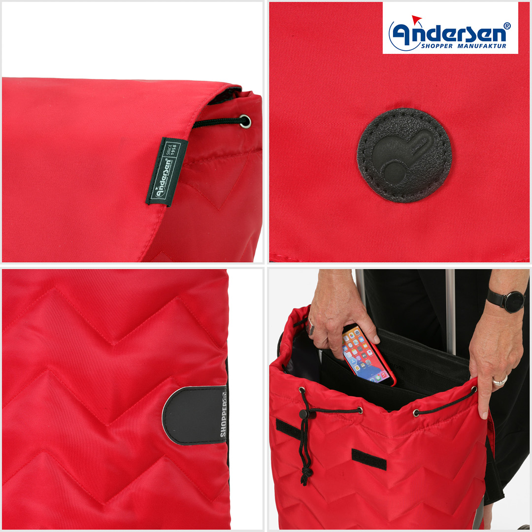 Andersen Royal Shopper Hilma Trillebag 45L, rød - Bilde 6