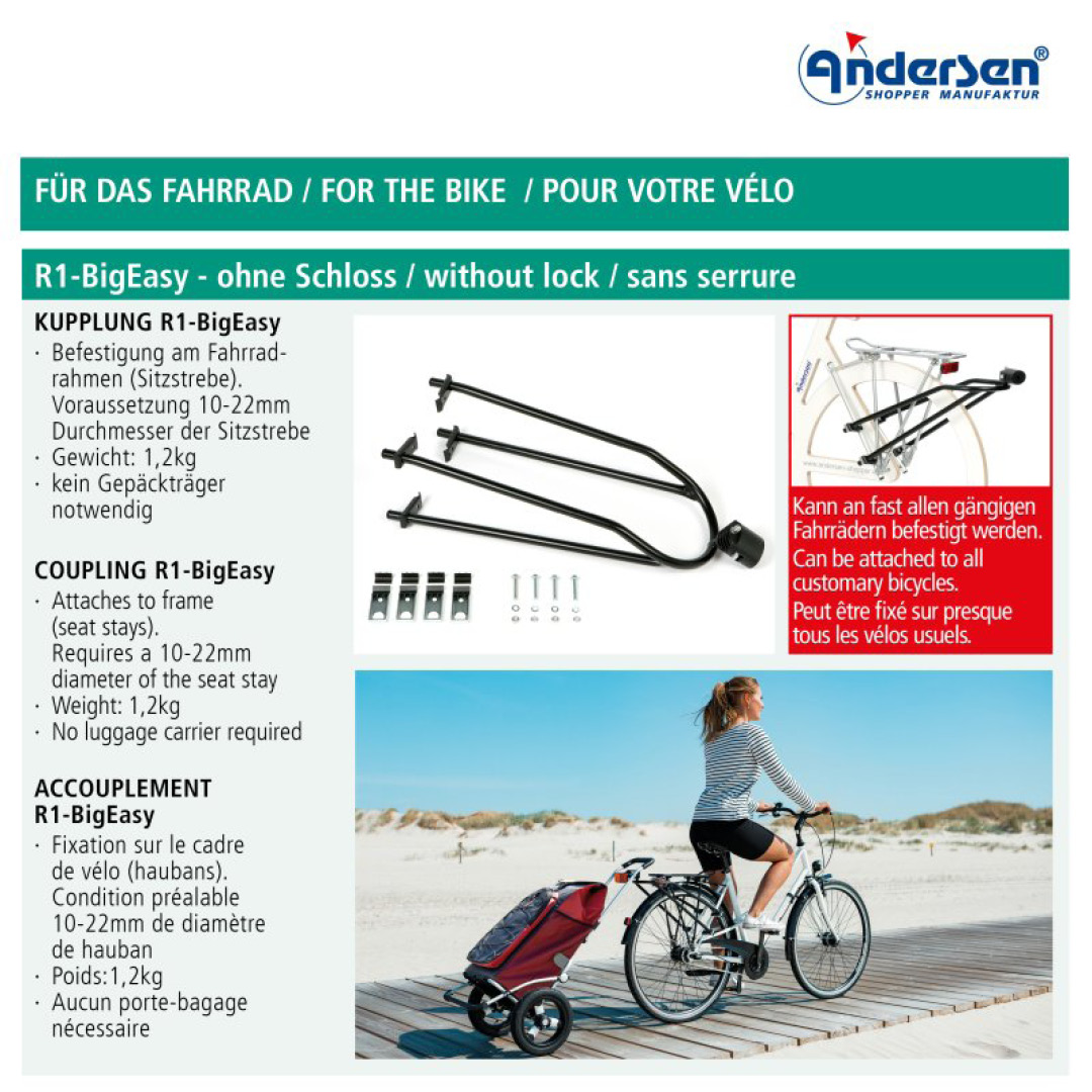 Andersen R1 BigEasy Sykkelfeste til trillebag - Bilde 4