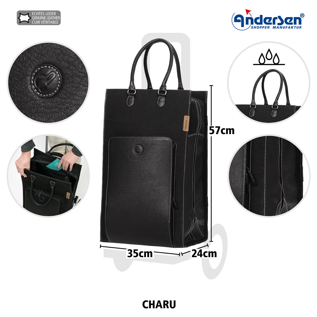 Andersen Royal Shopper Charu Trillebag 49L, svart - Bilde 4
