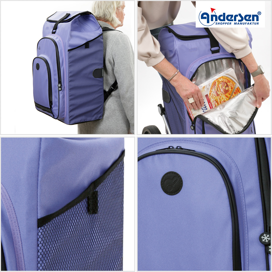 Andersen Royal Shopper Hydro 3.0 Trillebag 62L, lilla - Bilde 6
