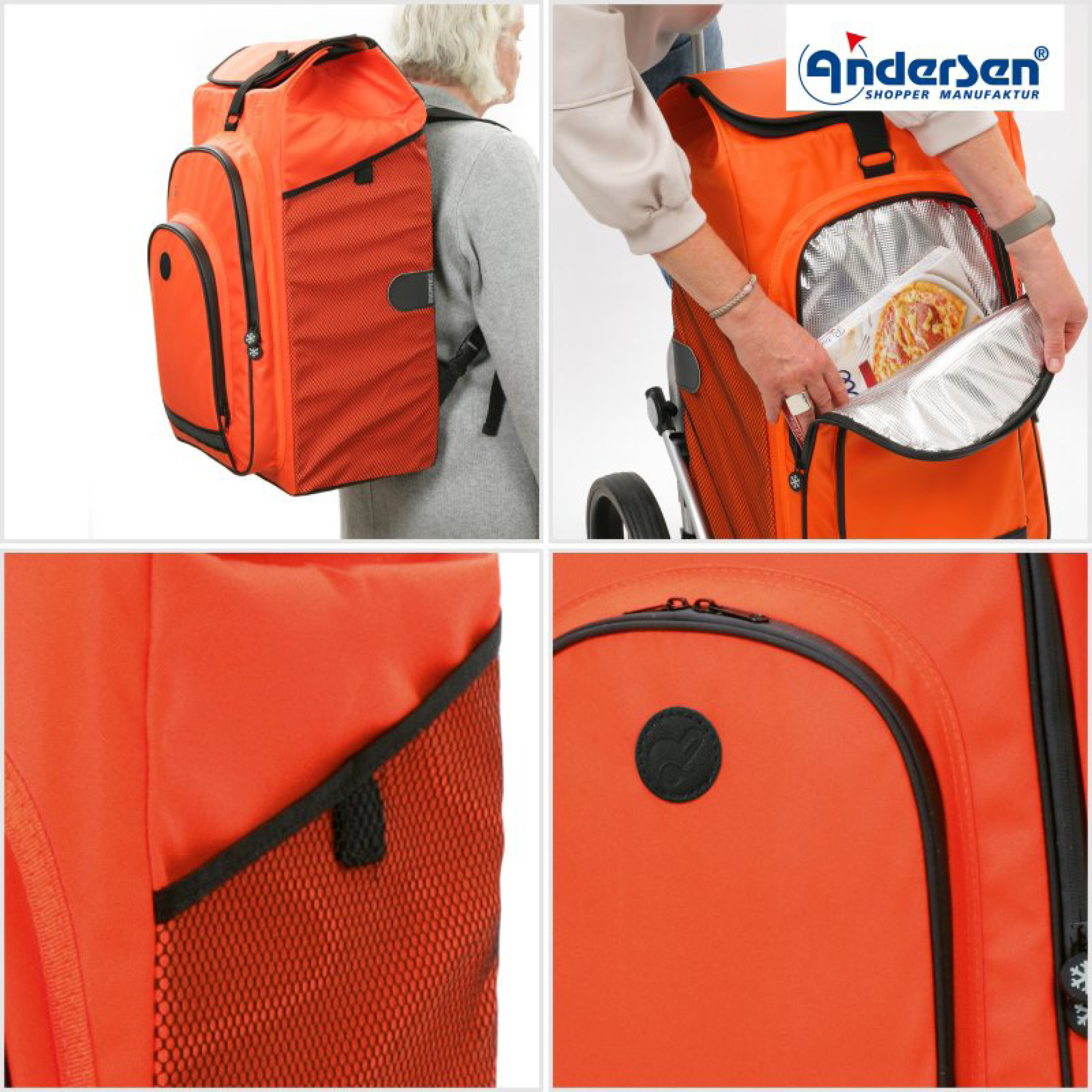 Andersen Royal Shopper Hydro 3.0 Trillebag 62L, oransje - Bilde 3