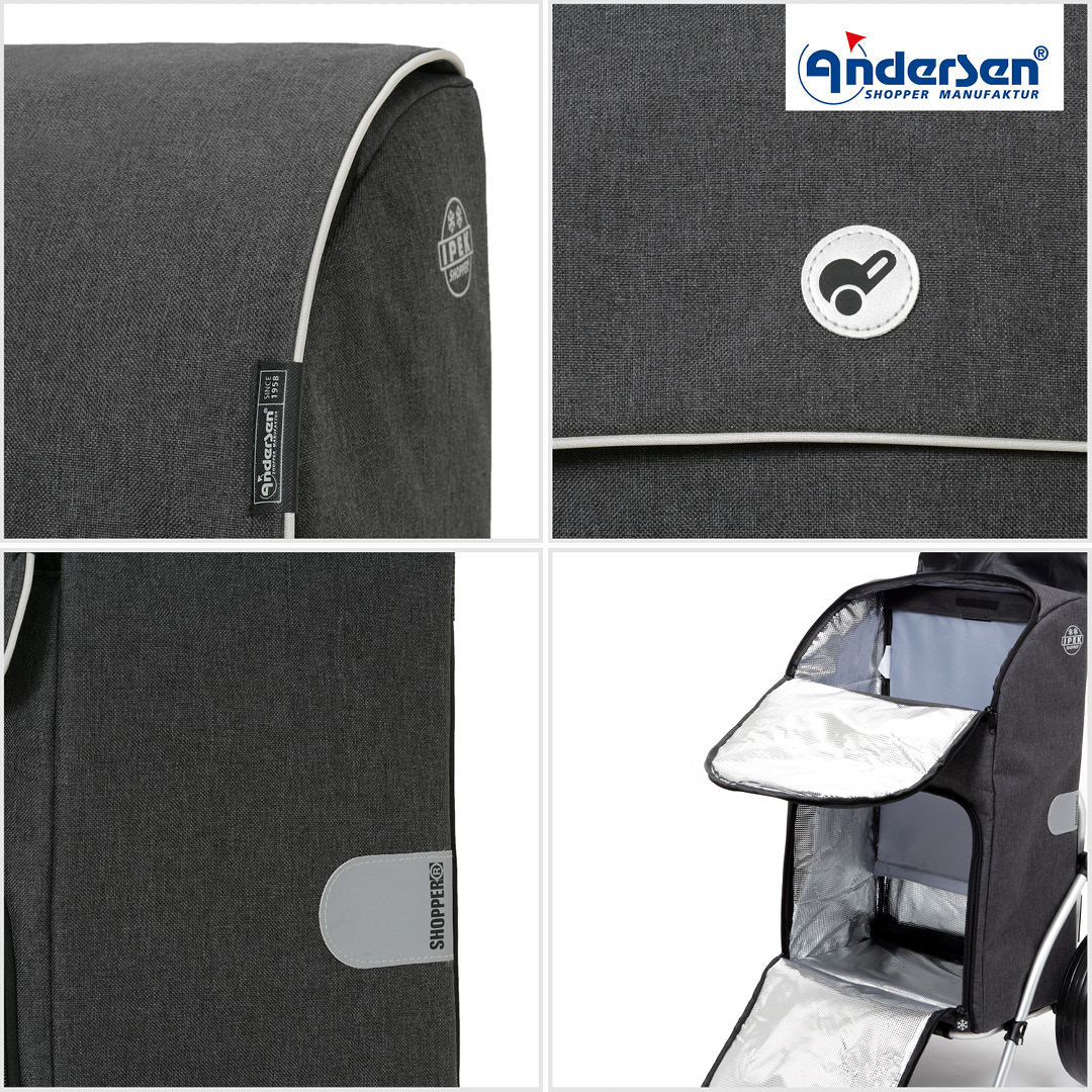 Andersen Royal Shopper Ipek Maxi Trillebag med kjølebag 40L, grå - Bilde 3