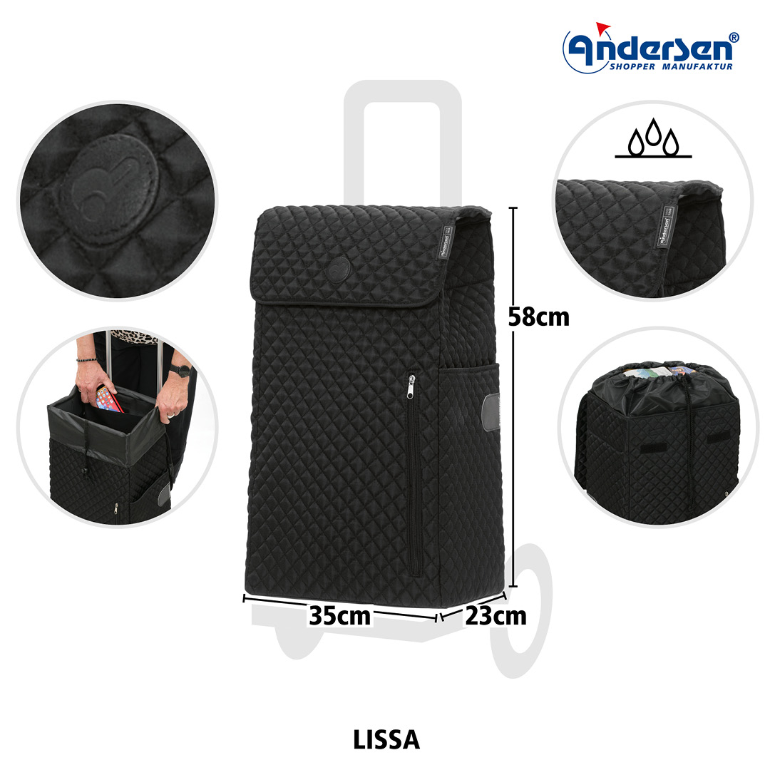 Andersen Royal Shopper LISSA Trillebag 43L, svart - Bilde 4