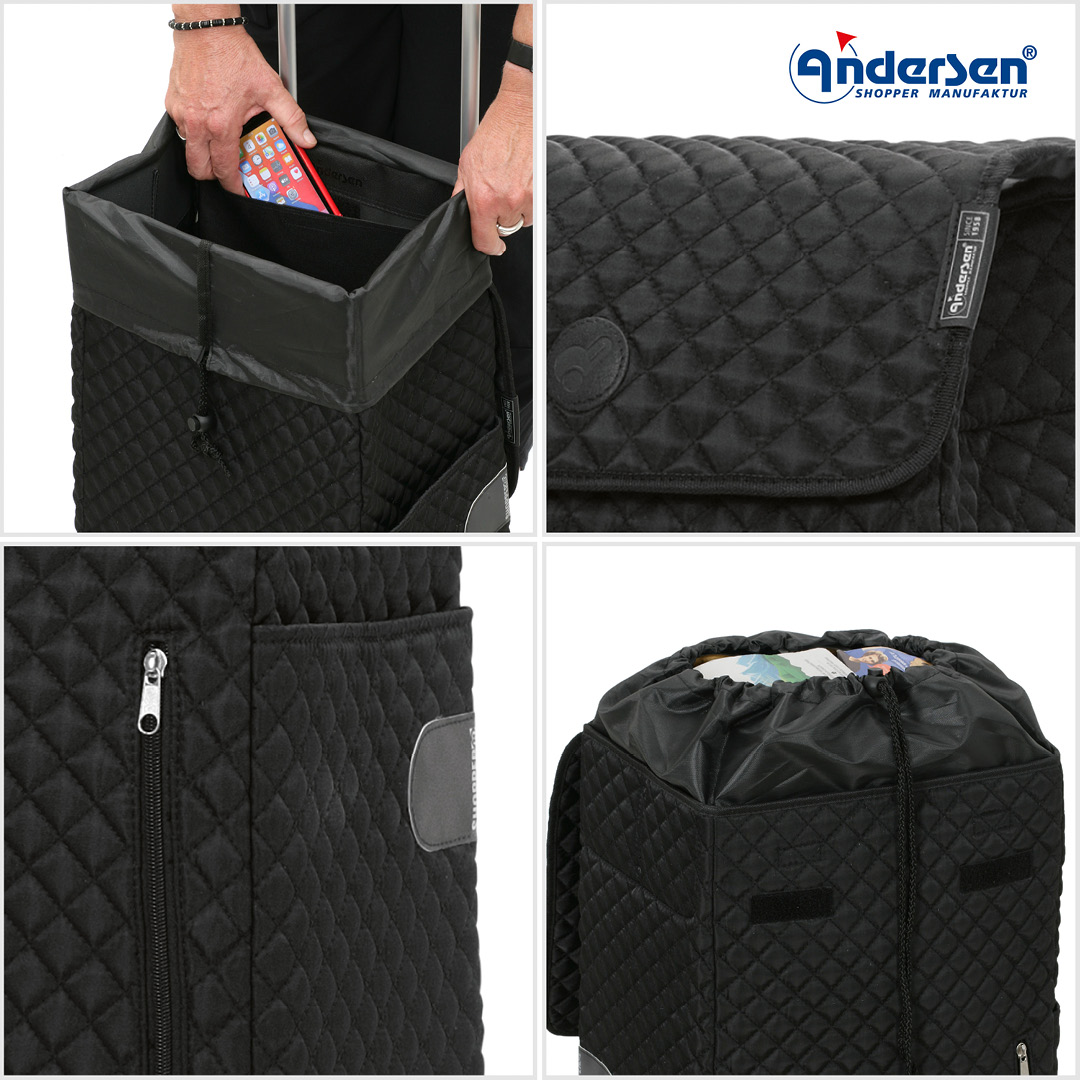 Andersen Royal Shopper LISSA Trillebag 43L, svart - Bilde 6