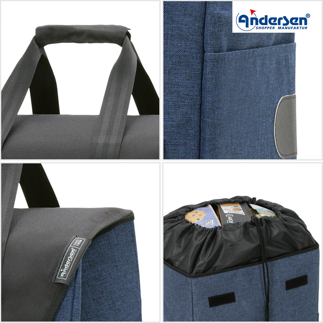 Andersen Royal Shopper Senta 2.0 Trillebag 49L, blå - Bilde 6