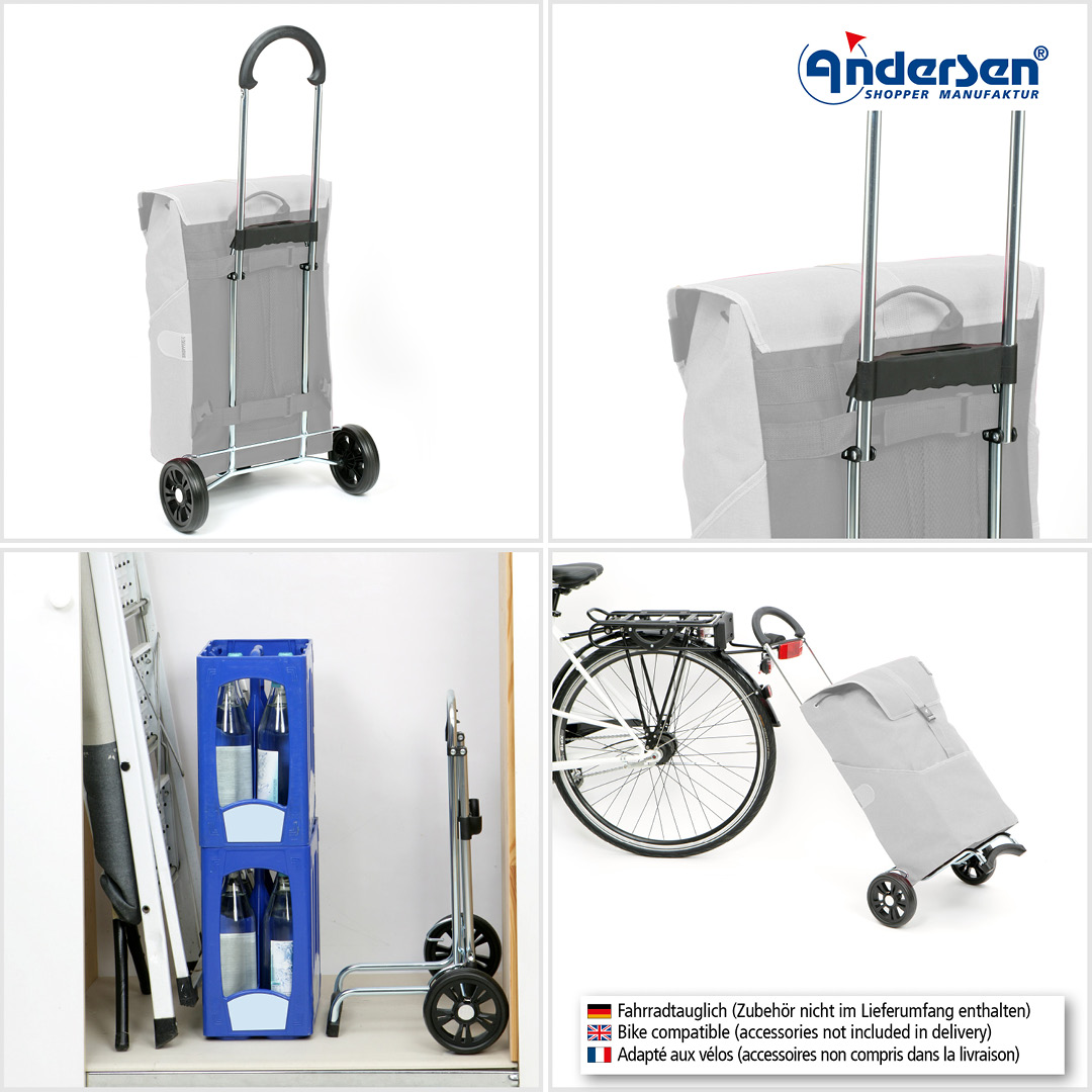 Andersen Scala Shopper Elik Trillebag 38L, grå - Bilde 5