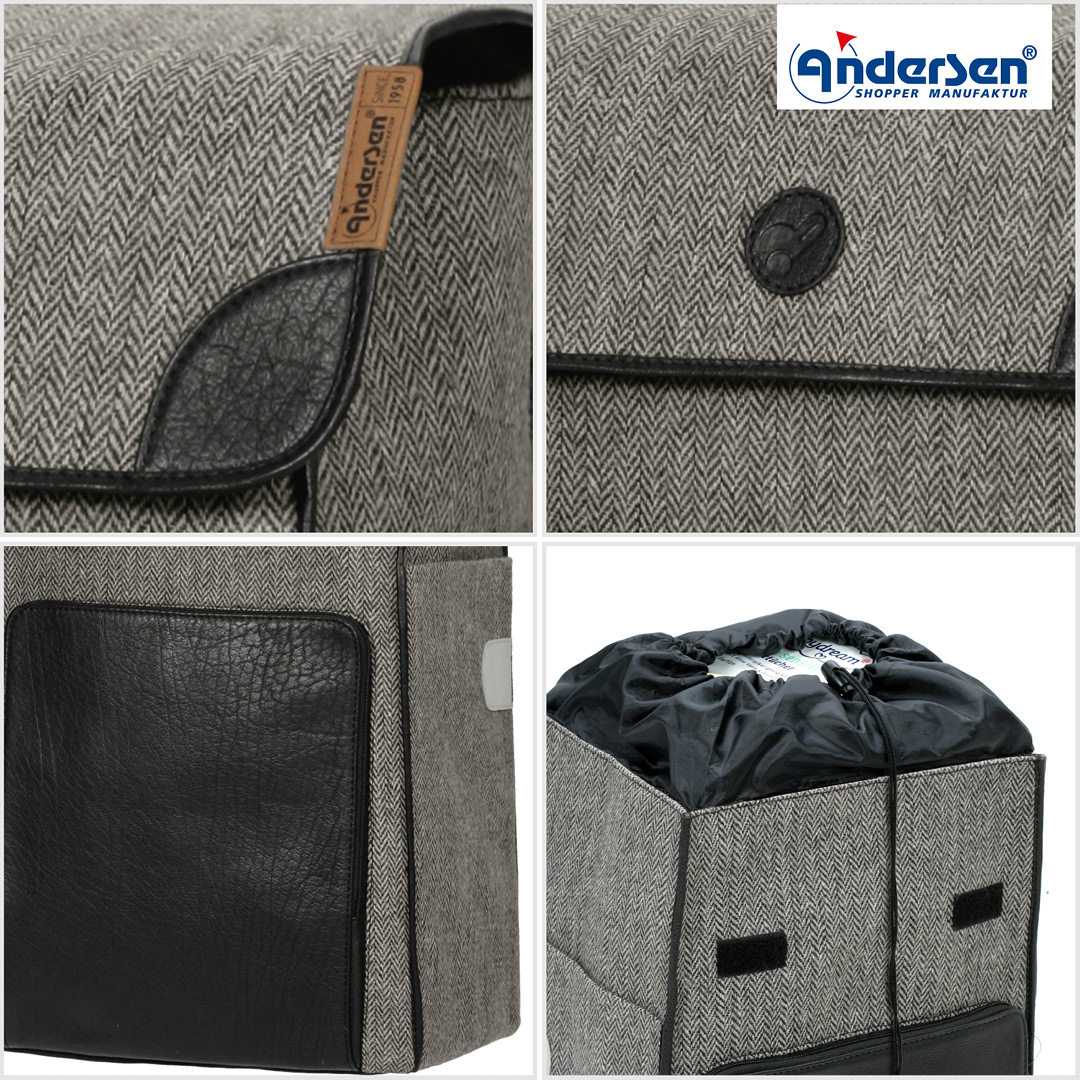 Andersen Scala Shopper Elik Trillebag 38L, grå - Bilde 6