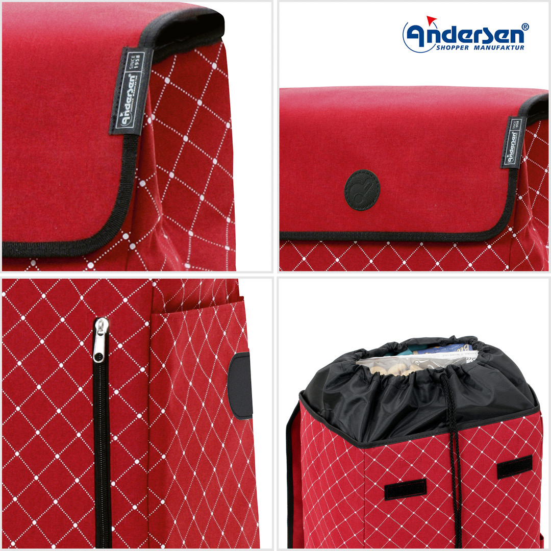 Andersen Scala Shopper Sofia Trillebag 43L, rød - Bilde 6