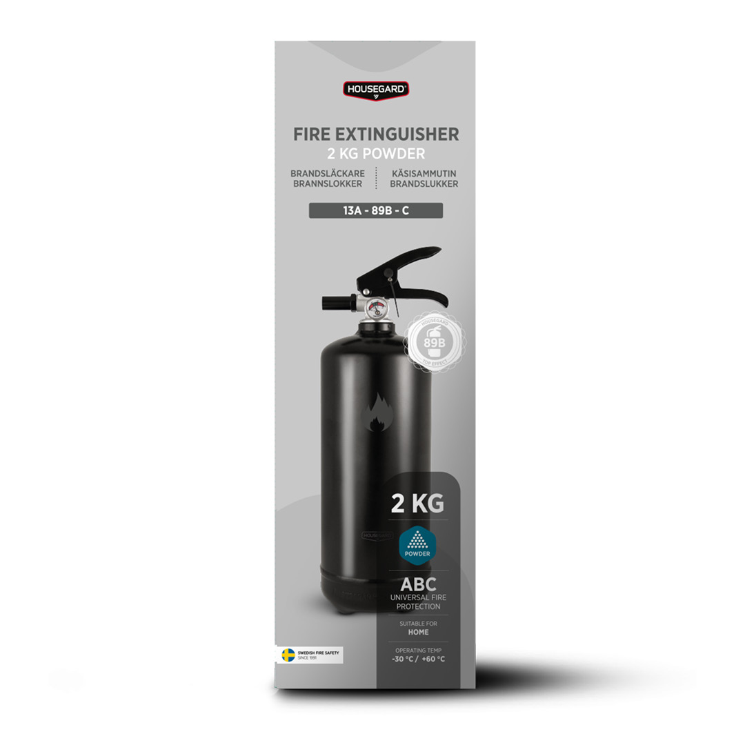 Housegard 2 kg pulverslukker, svart - Bilde 4