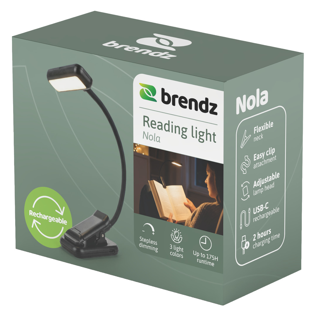 Brendz Nola trådløs leselys med klype, svart - Bilde 7