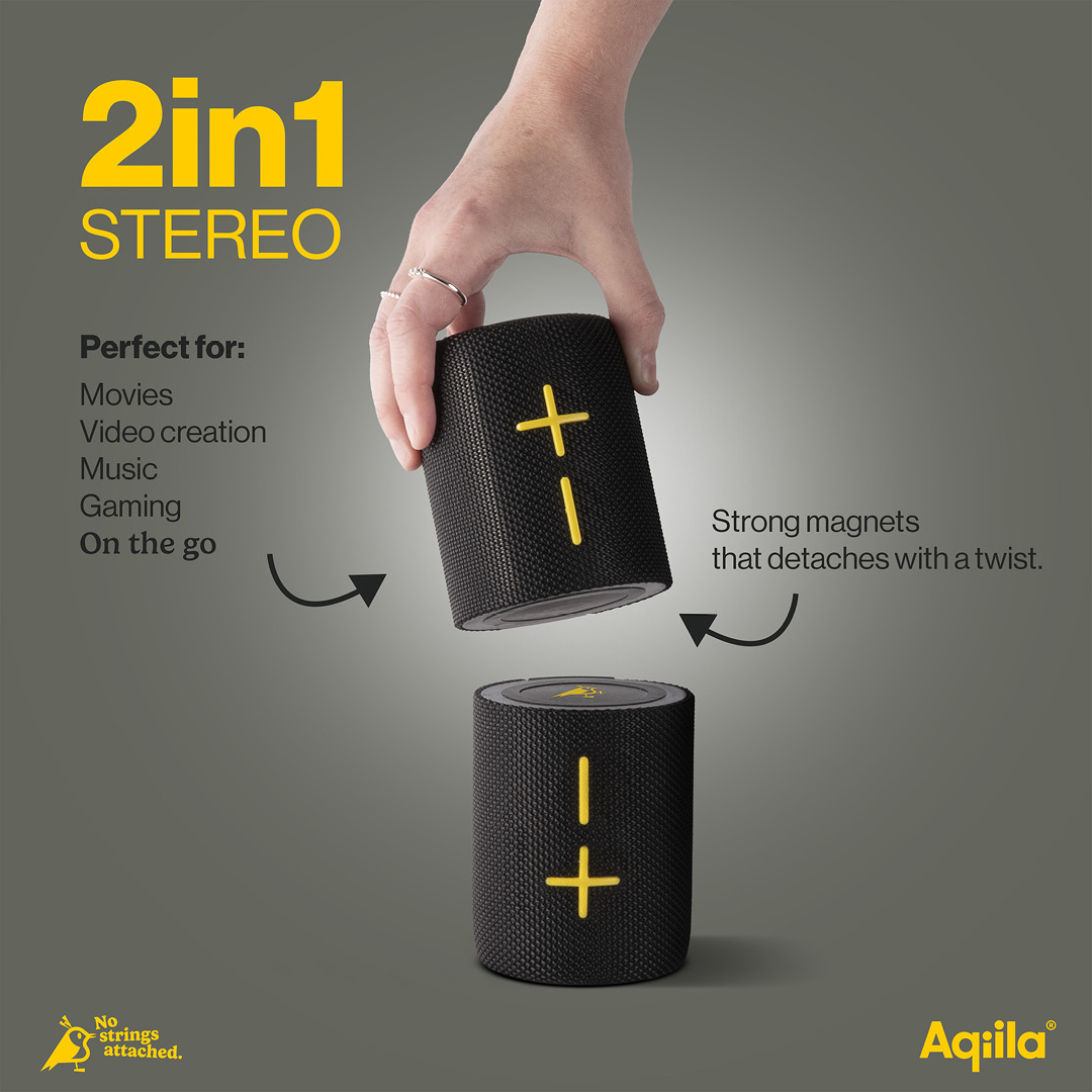 Aqiila Soundbird DUO trådløs 2-i-1 Bluetooth-høyttaler - Bilde 2